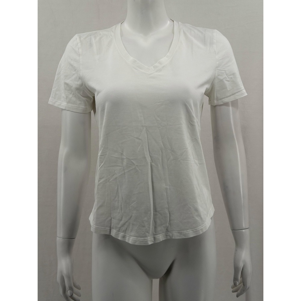 Lululemon Top Womens 6 White V-Neck Short Sleeve Lightweight Staple Basic Casual